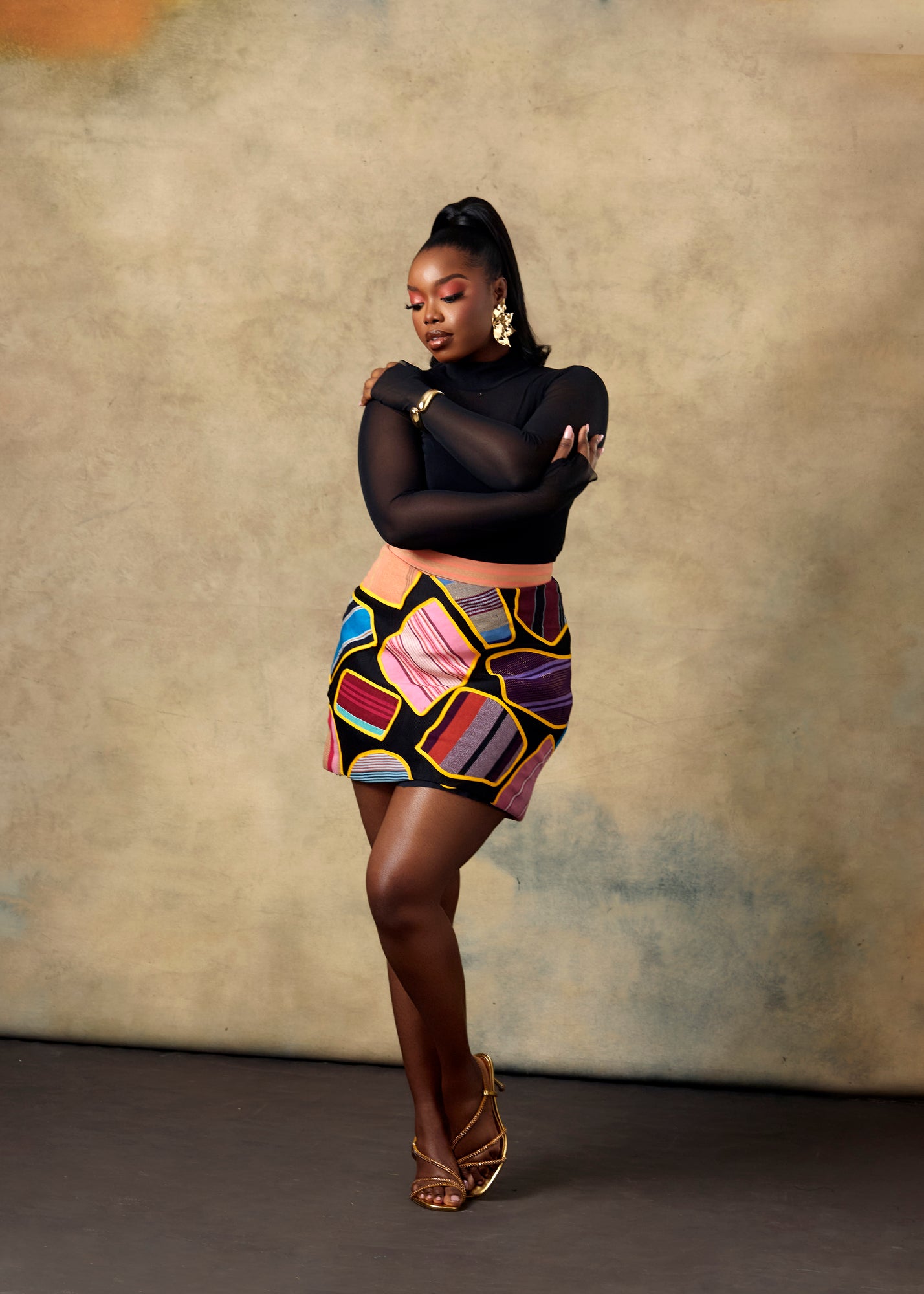 PATCHWORK MINI SKIRT