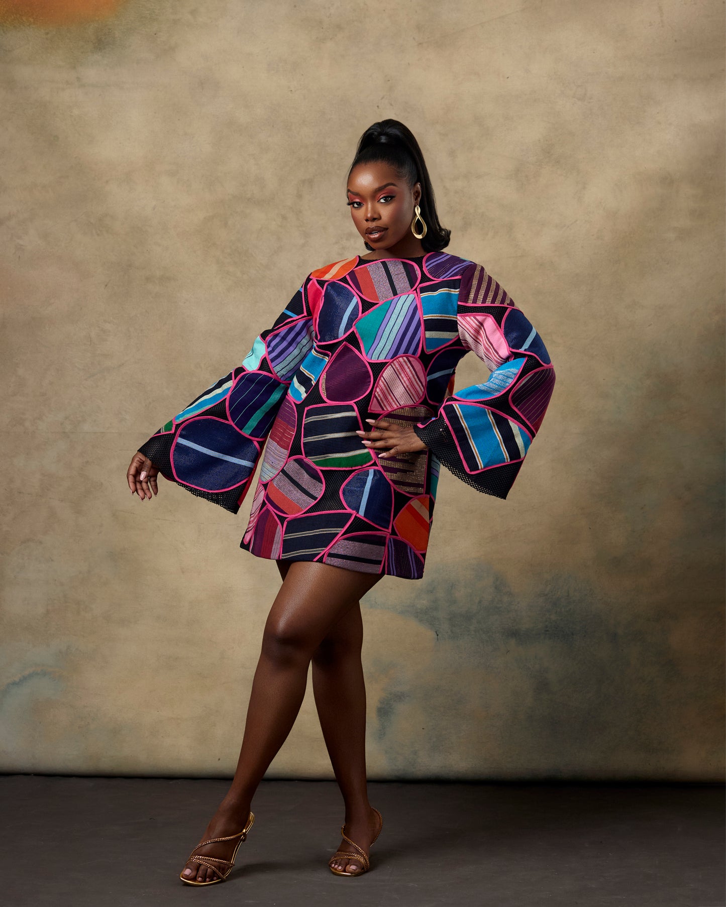 PATCHWORK SHIFT DRESS