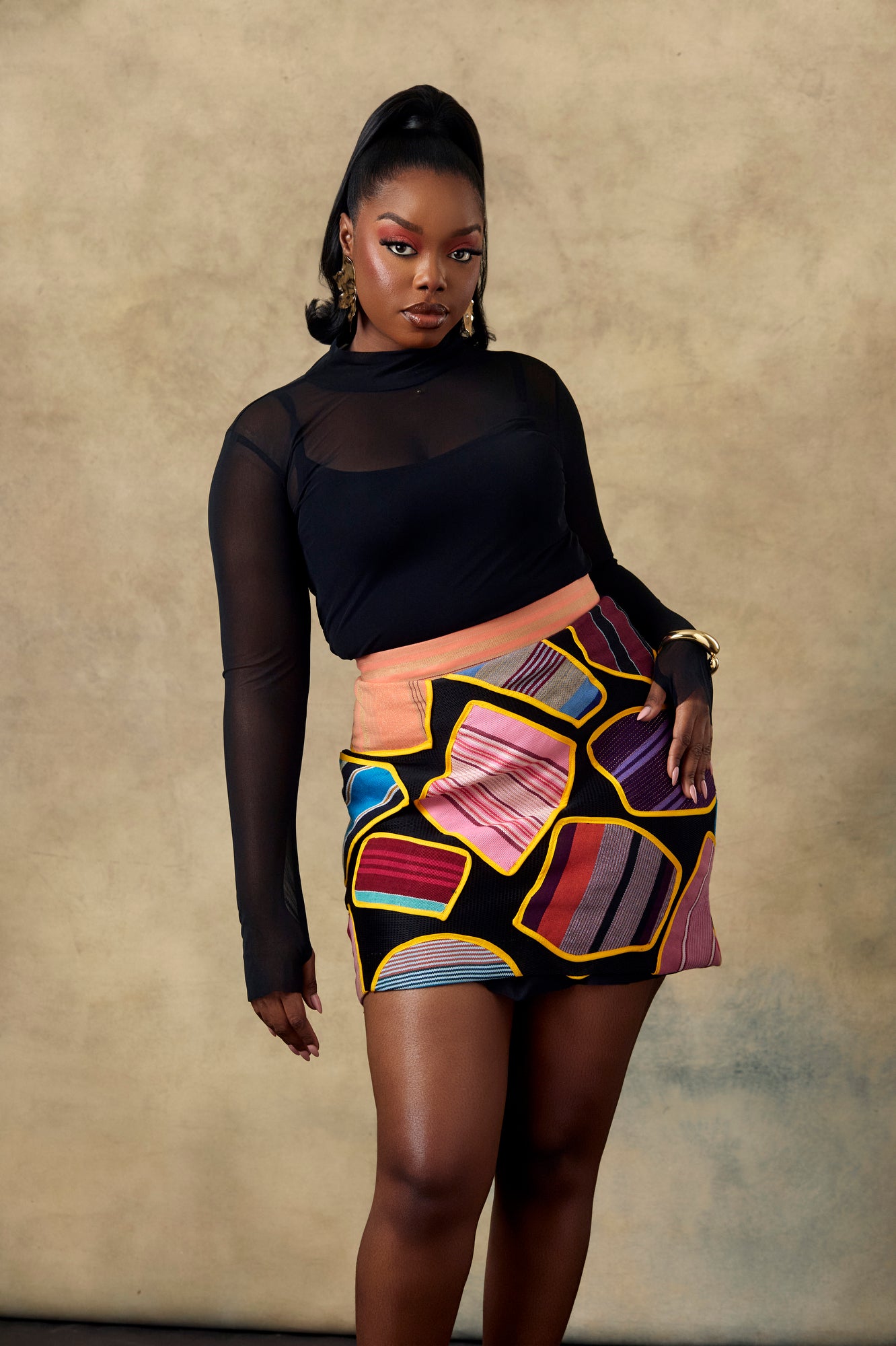 PATCHWORK MINI SKIRT