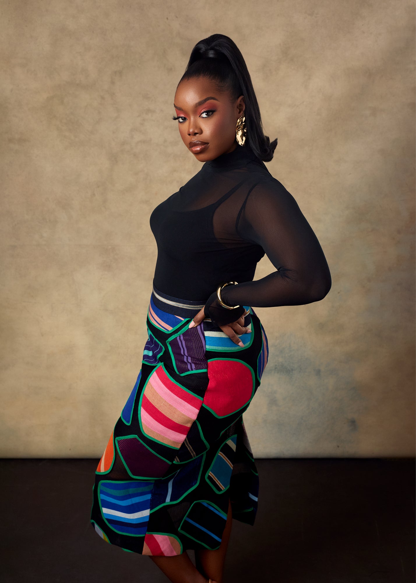PATCHWORK MIDI SKIRT