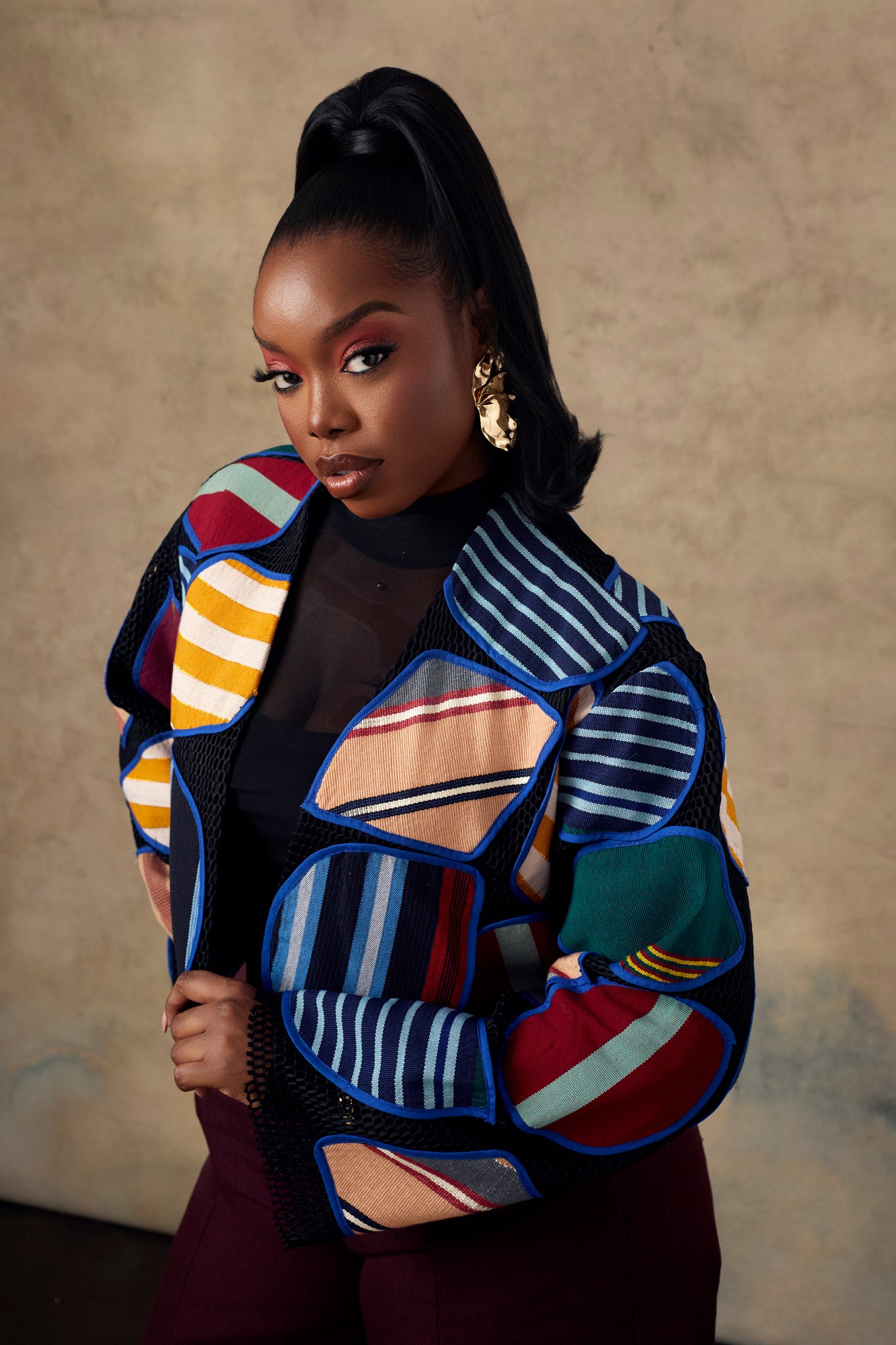PATCHWORK CROP JACKET
