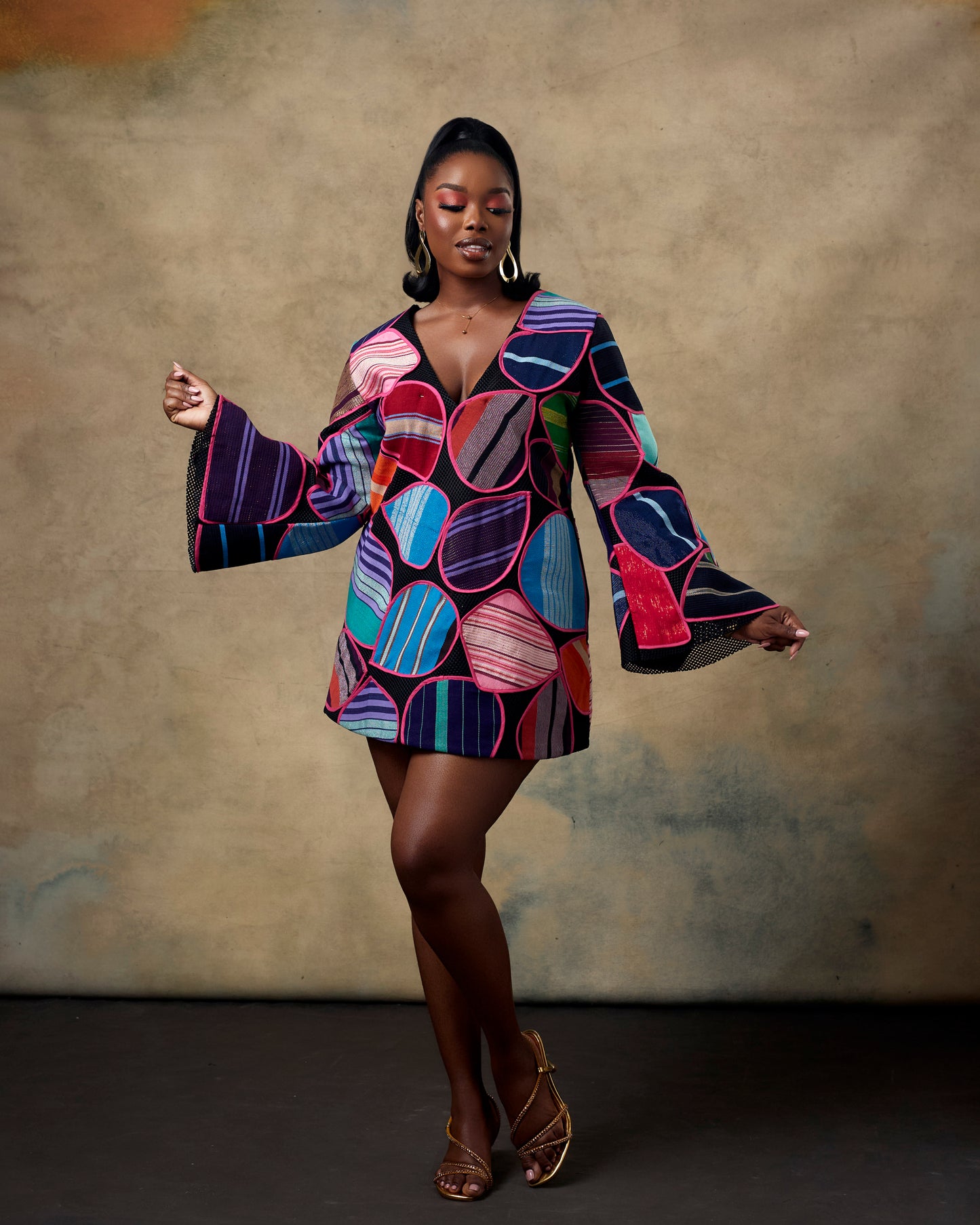 PATCHWORK SHIFT DRESS
