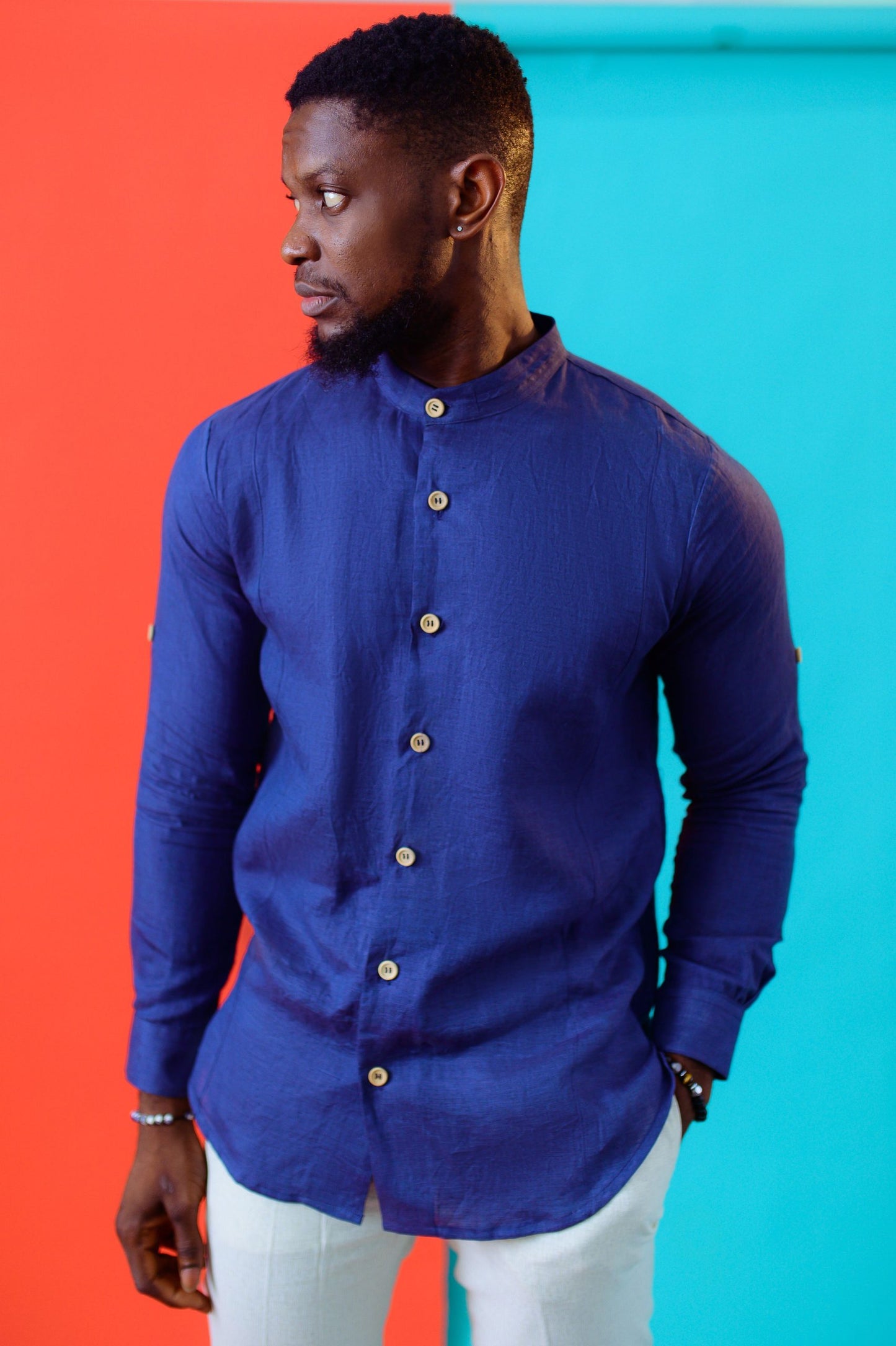 GRANDAD COLLAR SHIRT