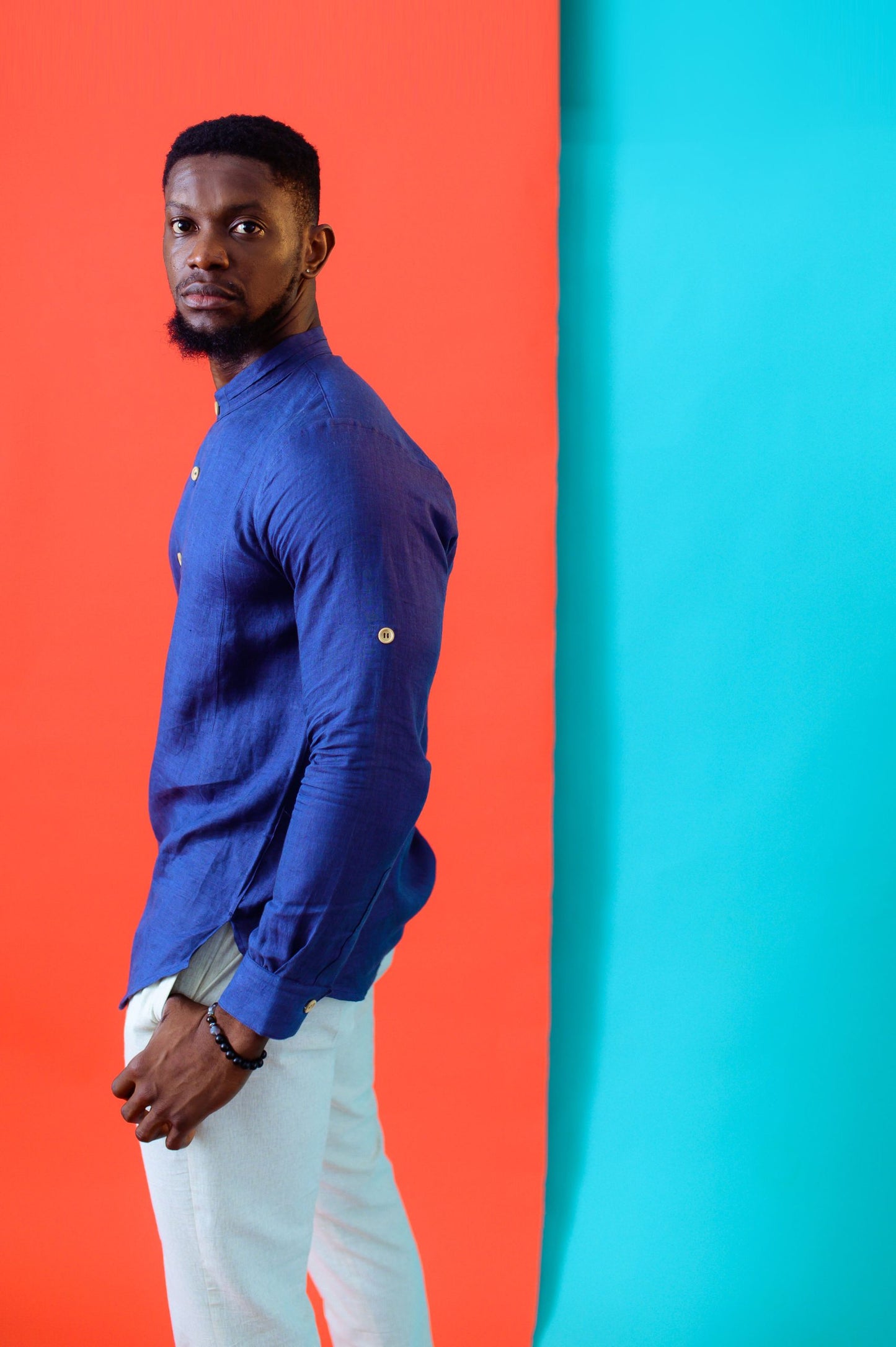 GRANDAD COLLAR SHIRT