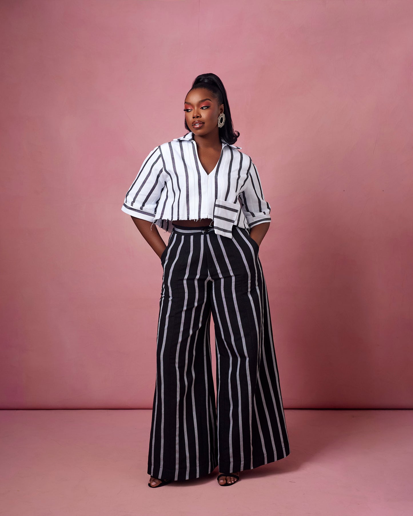 MONOCHROME STRIPE PANTS