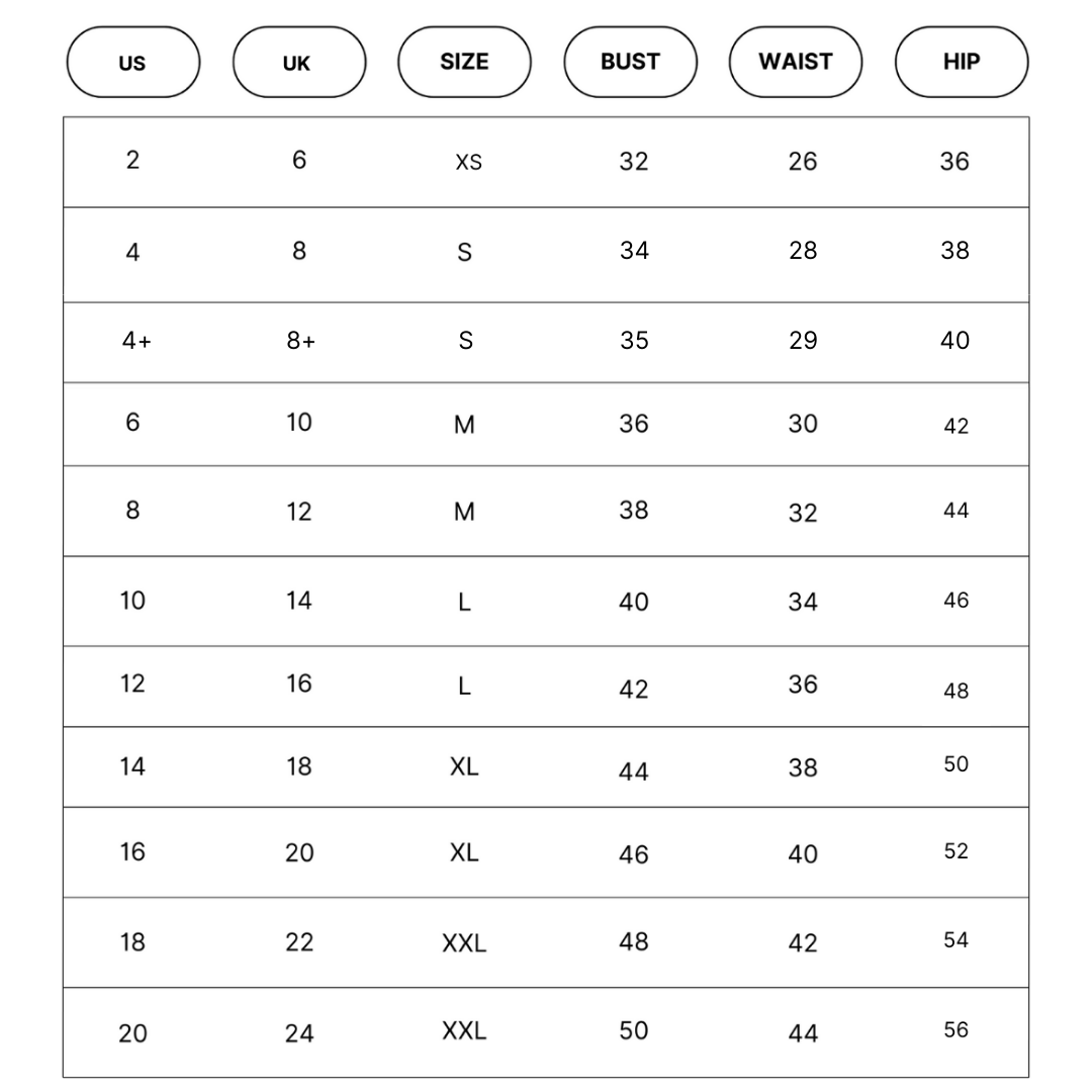 SIZING GUIDE ANDREW TABITHA