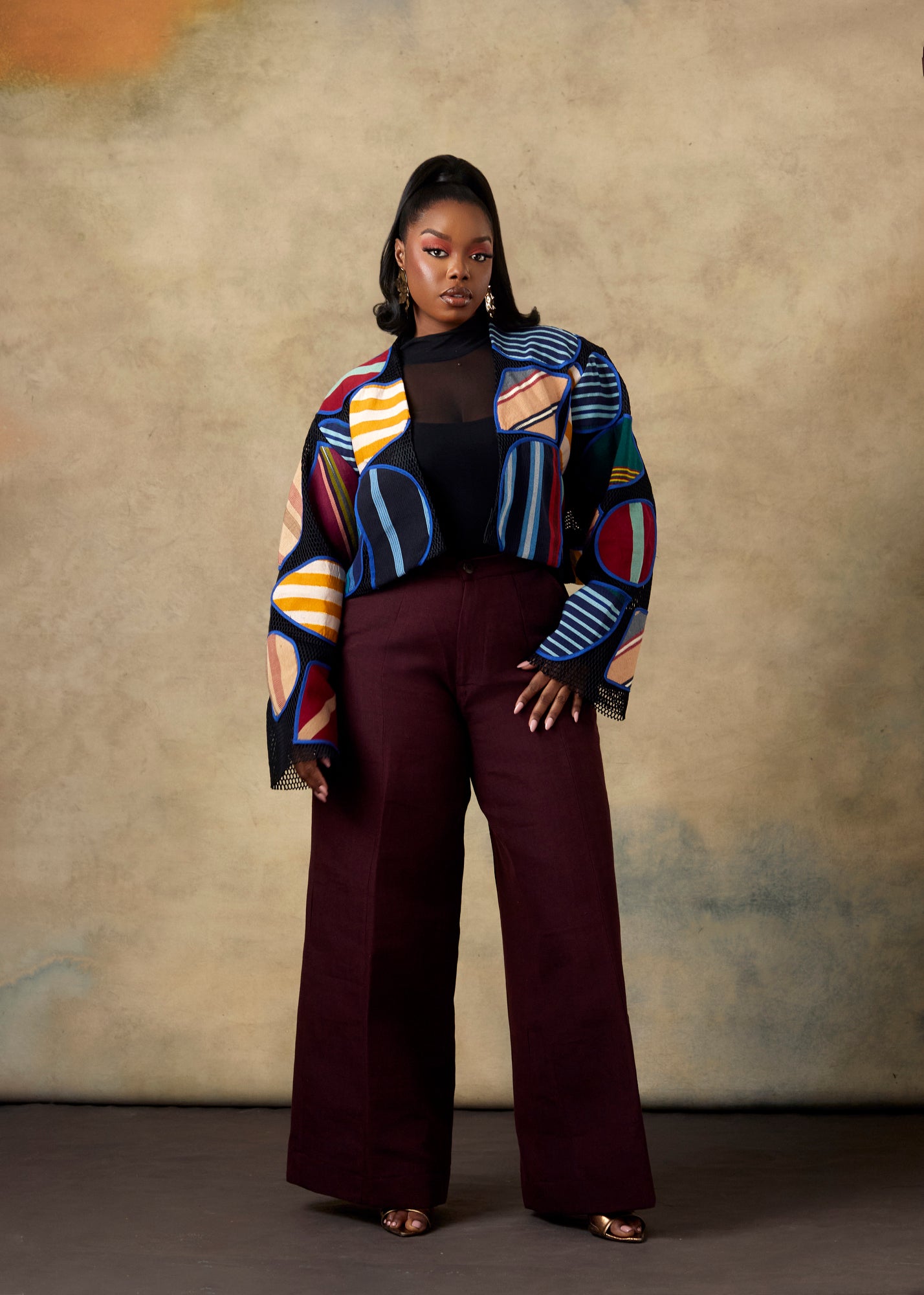 PATCHWORK CROP JACKET