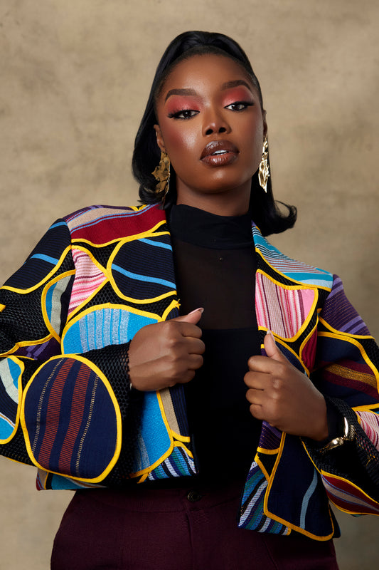 PATCHWORK CROP JACKET