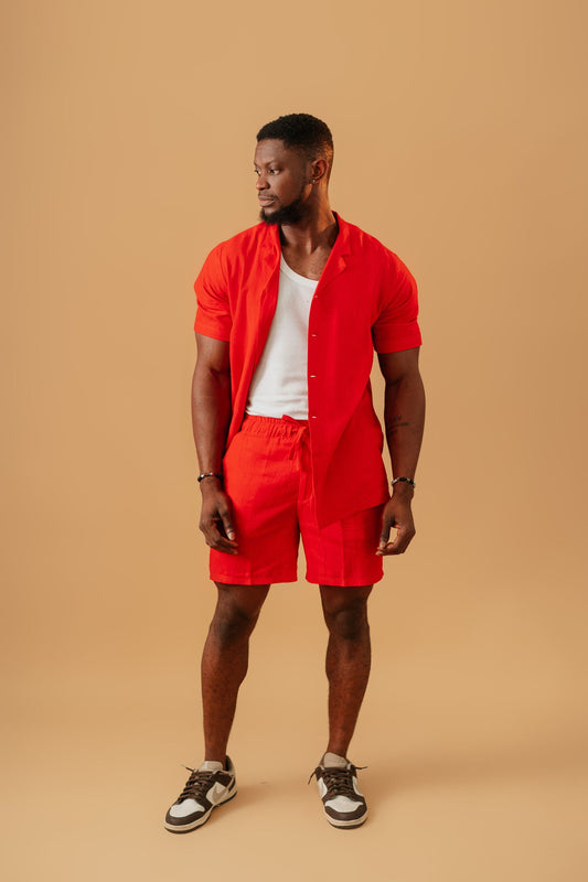 LINEN SHORT  SET